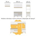 Ver imagem 5 de Armário de Cozinha Compacta com Mesa/bancada Veneza Multimóveis Mp2210 Branco/dourado