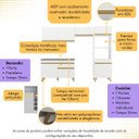 Ver imagem 2 de Armário de Cozinha Compacta com Mesa/bancada Veneza Multimóveis Mp2210 Branco/dourado