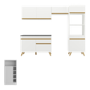 Ver imagem 6 de Armário de Cozinha Compacta com Mesa/bancada Veneza Multimóveis Mp2210 Branco/dourado