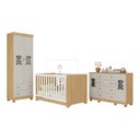 Ver imagem 2 de Quarto de Bebê Completo com Berço Americano 3 em 1 Fofura Multimóveis Mp4657 Madeirado/off White