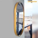 Ver imagem 1 de Espelho Oval com Moldura Preta 80x50 Amarelo Ouro