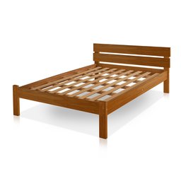 Cama Casal em Madeira Maciça Turca com Cabeceira Castanho - 4
