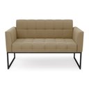 Ver imagem 3 de Sofá Namoradeira Elisa Suede Base Metálica Industrial Preto - D'Rossi Marrom Rato