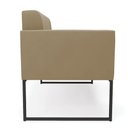 Ver imagem 5 de Sofá Namoradeira Elisa Suede Base Metálica Industrial Preto - D'Rossi Marrom Rato