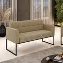 Ver imagem 2 de Sofá Namoradeira Elisa Suede Base Metálica Industrial Preto - D'Rossi Marrom Rato