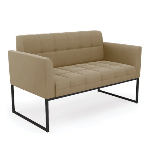 Sofá Namoradeira Elisa Suede Base Metálica Industrial Preto - D'Rossi Marrom Rato