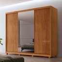 Ver imagem 1 de Guarda Roupa Casal Connor Mdf 3 Portas 4 Gavetas com Espelho e Pés Moderna Mobília