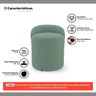Puff Banqueta Living Gaia Orgânico com Encosto Baixo Bouclê Verde Menta - Desk Design - 3