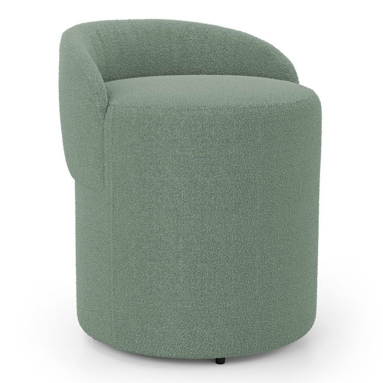 Puff Banqueta Living Gaia Orgânico com Encosto Baixo Bouclê Verde Menta - Desk Design