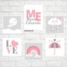 Kit com 6 Quadros Decorativos do tema nuvem - chuva de amor:Pinus - 1