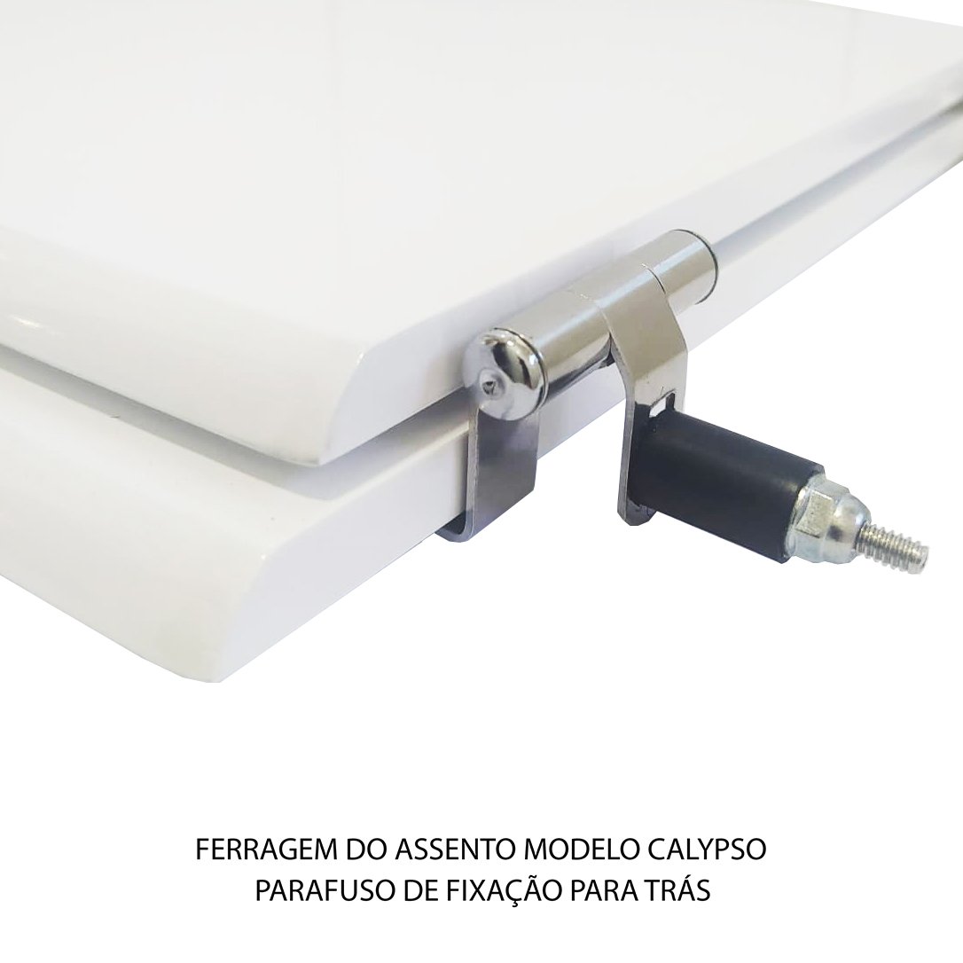 Assento Sanitário Calypso Branco Tampa para Vaso Incepa de Madeira Laqueada - 4