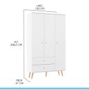 Ver imagem 3 de Kit Completo para Quarto Guarda-roupa Cômoda Mesa Mdp Branco Menu