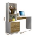 Ver imagem 4 de Escrivaninha para Notebook com Estante Cristal Branco Nature Peternella