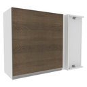 Ver imagem 2 de Armário Aéreo de Canto Glamy 1 Porta Branco/Rustic Madesa