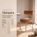 Ver imagem 2 de Cadeira Sala de Jantar Margara Kit 6 Aço Dourado Bouclê Ted D03 - D'Rossi