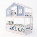 Ver imagem 3 de Treliche Infantil Casinha Dos Sonhos Madeira Maciça Branco Azul Housin