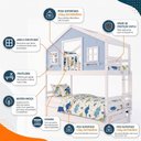 Ver imagem 5 de Treliche Infantil Casinha Dos Sonhos Madeira Maciça Branco Azul Housin