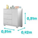 Ver imagem 3 de Berço Nacional Doce Sonho 3540 com Cômoda Infantil Duda Branco Brilho – Phoenix Baby