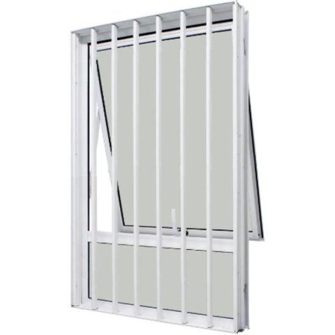 Vitrô Alumínio Branco Maxim Ar 1S c/Vidro Fixo e Grade Maxx - 80x60