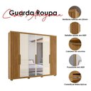 Ver imagem 5 de Guarda Roupa Casal Araguaia e Cômoda Dhara Freijó Off White com Espelho - Moval