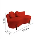 Ver mais imagens de Namoradeira Sofá Feijão Lounge Orgânica Couro Vermelho