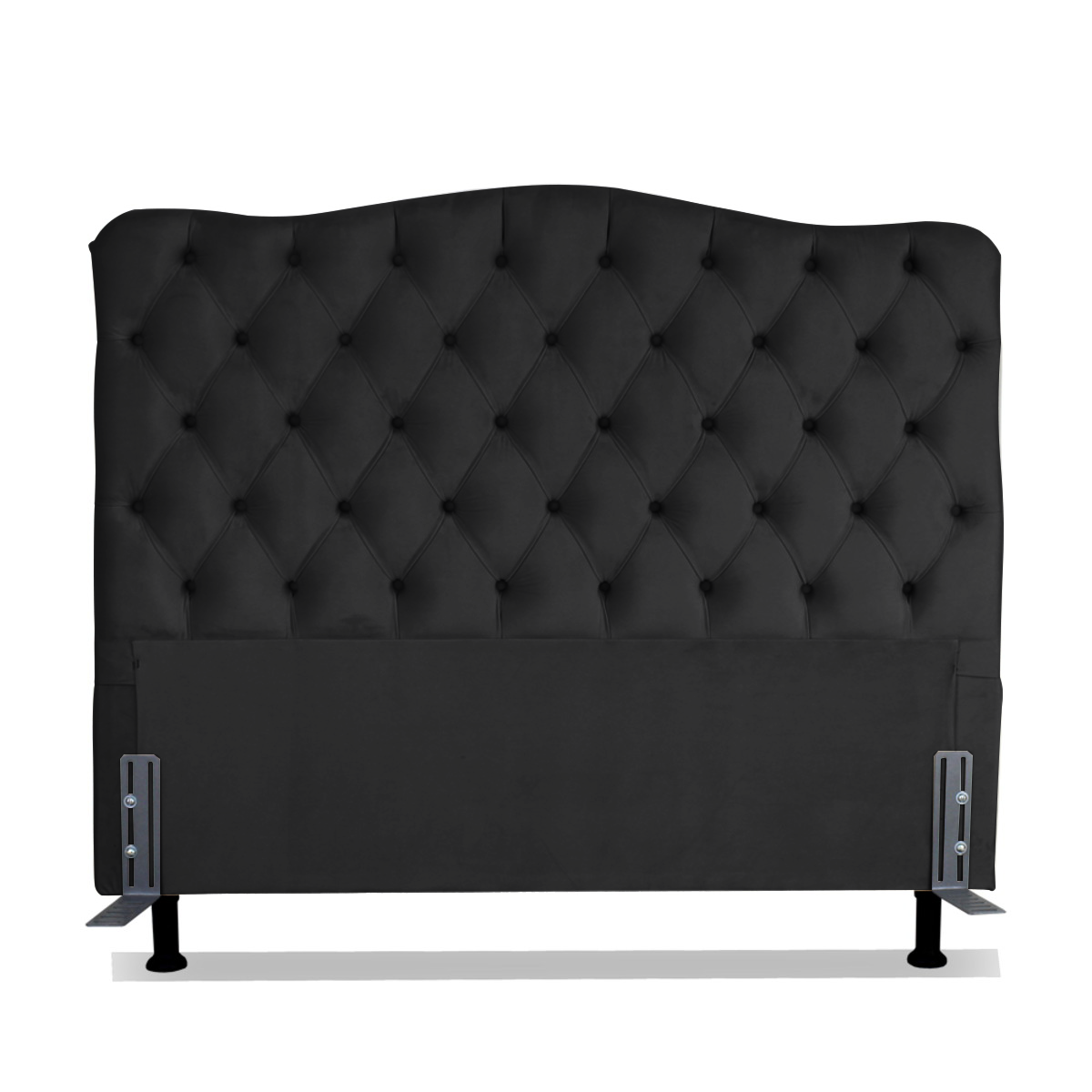 Cabeceira Para Cama Box Casal 1,4 M Realeza:Suede Preto - 2