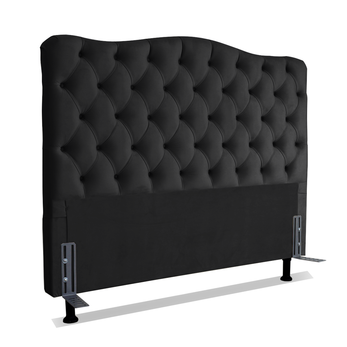 Cabeceira Para Cama Box Casal 1,4 M Realeza:Suede Preto