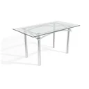 Ver imagem 4 de Conjunto Sala de Jantar Mesa Tampo de Vidro Retangular Elba e 6 Cadeiras Florença Crome