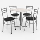 Ver imagem 1 de Conjunto Mesa Cinza 70x70cm Tampo Branco com 4 Cadeiras Epoxi