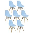 Ver imagem 1 de Kit 7 Cadeiras Charles Eames Eiffel Wood Design Azul Claro Azul Claro