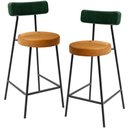 Ver imagem 1 de Kit 02 Banquetas Baixa Cozinha Sala Jantar Bancada Milão L02 Facto Verde Couríssimo Whisky - lyam