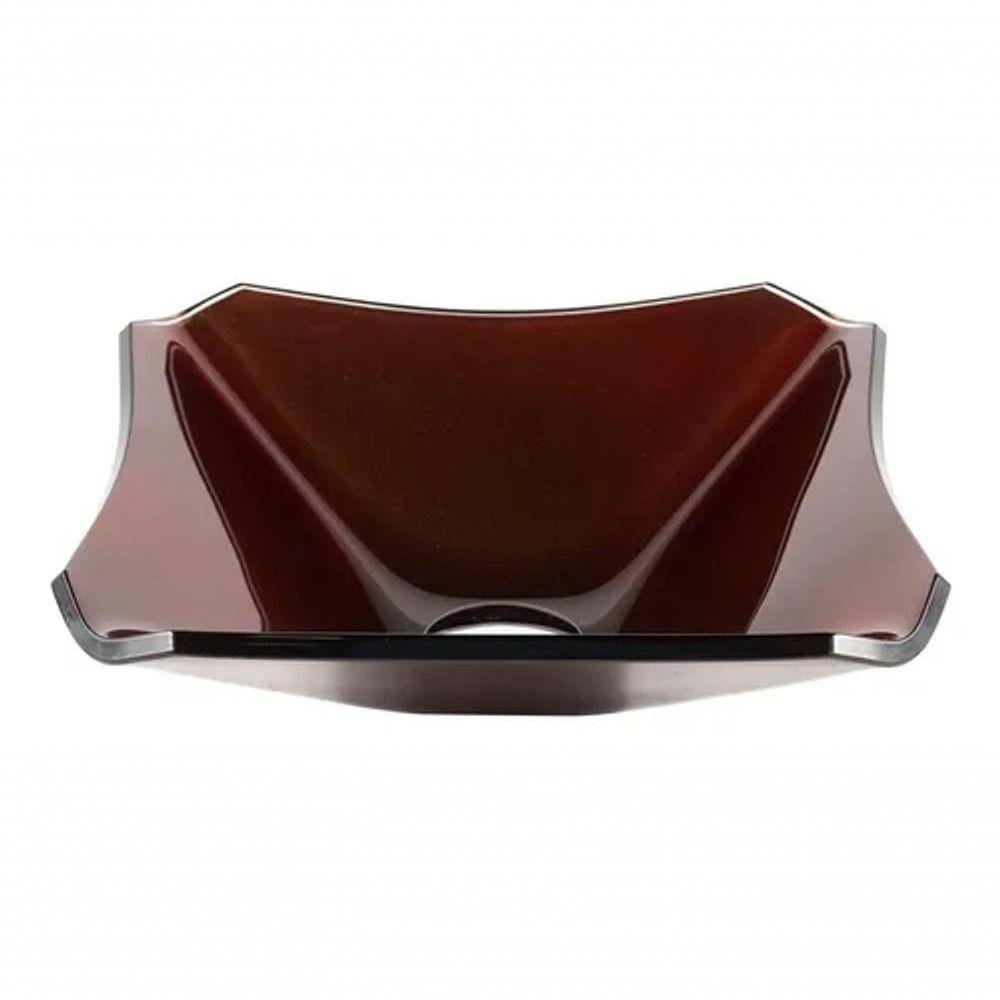 Cuba Quadrada De Vidro 34X34Cm Marrom Escuro Para Banheiro - 1