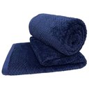 Ver imagem 1 de Cobertor Manta Willow Casal Queen 2,40m X 2,20m Alto Relevo Macio - Azul Marinho