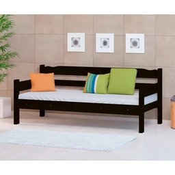 Sofá Cama 03 Lugares Madeira Maciça Reforçada Nemargi Preto - 3