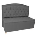 Ver imagem 1 de Kit Cabeceira e Calçadeira com Baú 140 Cm Casal Diana Suede Cinza - Fina Mobília