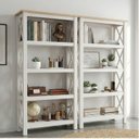 Ver imagem 1 de Kit 2 Estantes Multiuso Livreiro em Madeira Maciça 62CMX138CM Vanilla Branco/Amêndoa