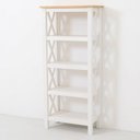 Ver imagem 5 de Kit 2 Estantes Multiuso Livreiro em Madeira Maciça 62CMX138CM Vanilla Branco/Amêndoa
