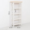 Ver imagem 4 de Kit 2 Estantes Multiuso Livreiro em Madeira Maciça 62CMX138CM Vanilla Branco/Amêndoa