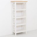 Ver imagem 3 de Kit 2 Estantes Multiuso Livreiro em Madeira Maciça 62CMX138CM Vanilla Branco/Amêndoa