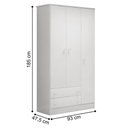 Ver imagem 6 de Berço Doce Sonho Branco + Kit Rodízio + Cômoda Sapateira 4g + Guarda-roupa 3p/2g Doce Sonho