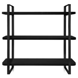 Prateleira Tripla Nicho Hone Modelo Industrial Decoração Casa 60x15 Preta/Preta - 3