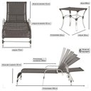 Ver imagem 2 de 4 Espreguiçadeira Catar e 4 Mesa Garden Alumínio e Fibra Tabaco