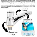 Ver imagem 5 de Torneira Lavatório Banheiro Automática Botão Pressionar Temporizado Press Aço 304 Pia Bica Económica