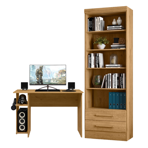 Conjunto de Mesa Sigma Gamer 2 Gavetas Freijó