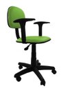 Ver imagem 1 de Cadeira Secretaria Giratoria Polo com Braco Regulavel - Couro SinteticoCorano - Verde
