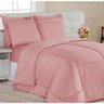 Kit Edredom Dupla Face Queen Confortable + Jogo de Lençol - 06 Peças - Rosê - 1