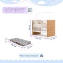 Ver imagem 3 de Berço com Colchão e Suporte Mosquiteiro 3 em 1 Life Compact 100% MDF