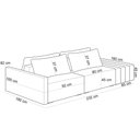 Ver imagem 5 de Sofá Ilha Modular para Sala 232cm com Puff Dublin K01 Bouclê Cinza - Lyam Decor