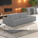 Ver imagem 2 de Sofá Ilha Modular para Sala 232cm com Puff Dublin K01 Bouclê Cinza - Lyam Decor
