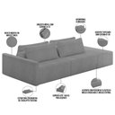 Ver imagem 4 de Sofá Ilha Modular para Sala 232cm com Puff Dublin K01 Bouclê Cinza - Lyam Decor